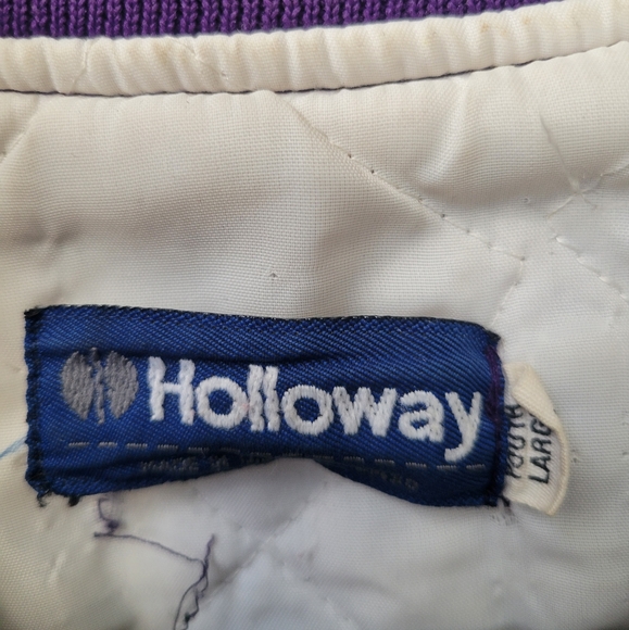 VTG 80s Holloway Champion Baseball Snap Front Quilt Lined Bomber Jacket with Eld - Picture 4 of 5